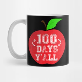 Apple 100 Days Y'all Virtual Learning Teachers Students Kids Mug